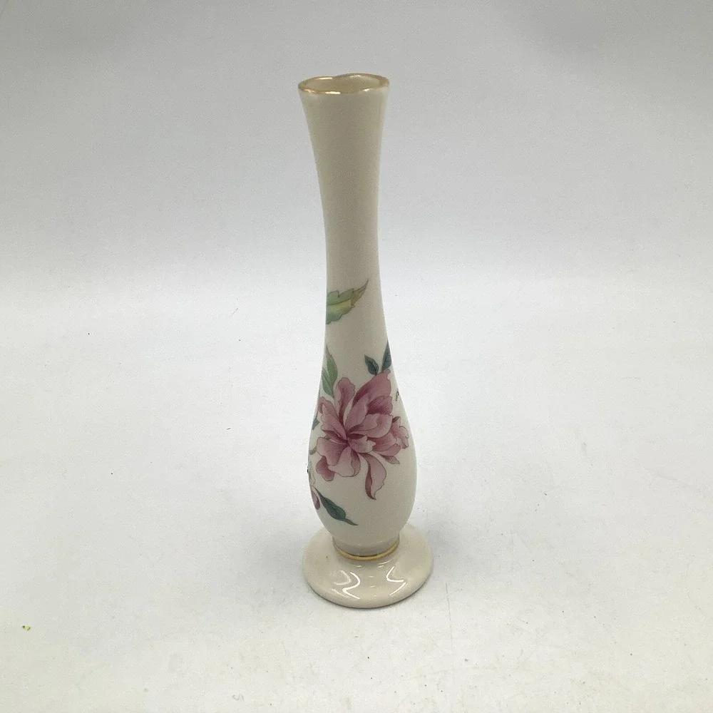 Bud Vase Barrington Collection by Lenox USA Flowers Gold Trim 7.5